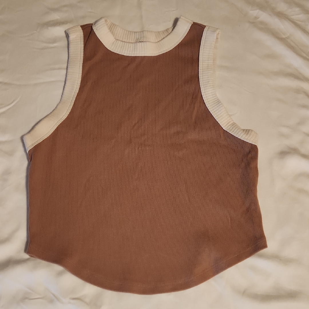 Wild Fable Brown And Cream Tank Top